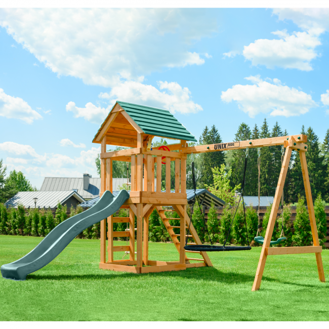 Детский игровой комплекс UNIX Kids (6 in 1) Dark Green Детский игровой комплекс UNIX Kids (6 in 1) Dark Green