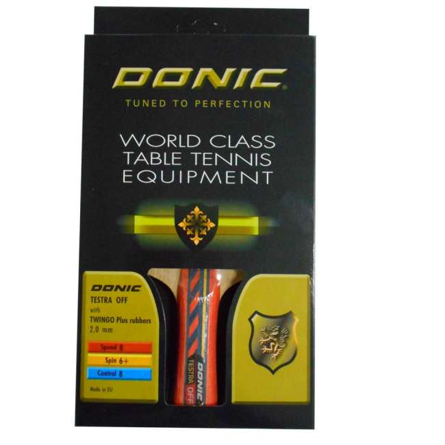 Ракетка для настольного тенниса Donic Testra OFF with Twingo Plus rubbers Ракетка для настольного тенниса Donic Testra OFF with Twingo Plus rubbers