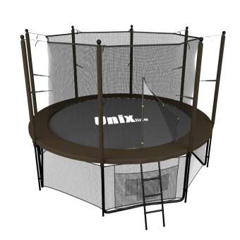 Батут с сеткой UNIX line 8 ft Black / Brown (inside)