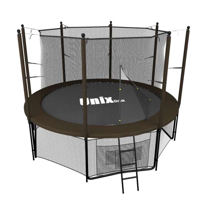 Батут с сеткой UNIX line 8 ft Black / Brown (inside) Батут с сеткой UNIX line 8 ft Black / Brown (inside)