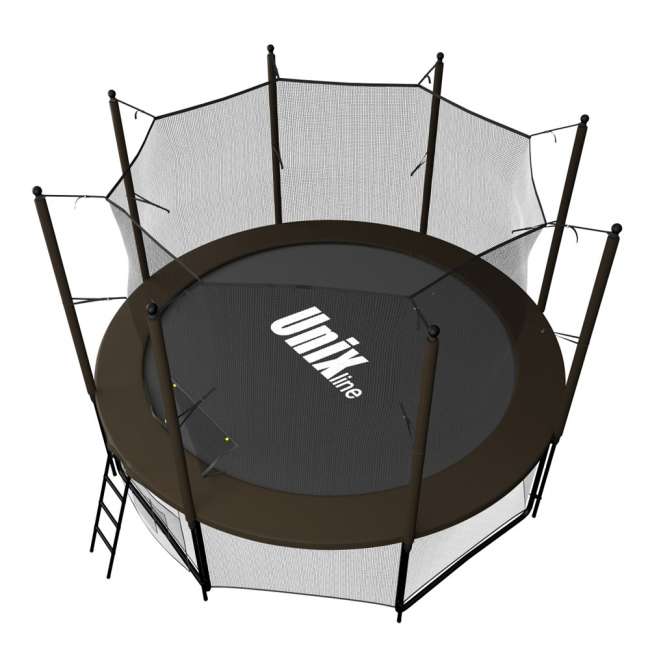 Батут с сеткой UNIX line 8 ft Black / Brown (inside) Батут с сеткой UNIX line 8 ft Black / Brown (inside)