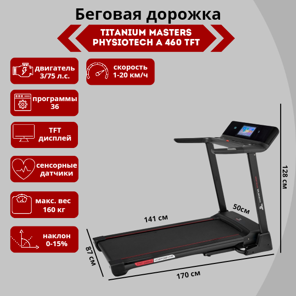 Беговая дорожка Titanium Masters Physiotech A460 TFT