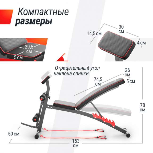 Скамья силовая универсальная UNIX Fit BENCH 150 складная