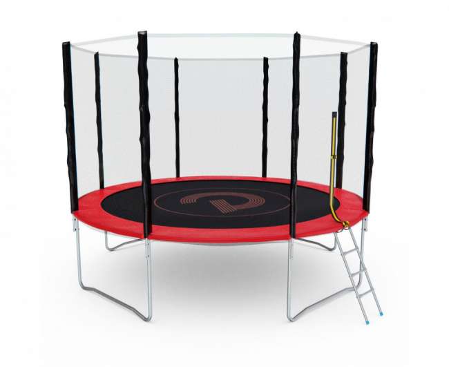 Батут с сеткой DFC PELPO 12 ft с лестницей RED