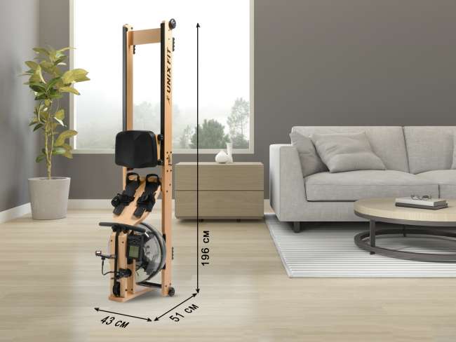 Гребной тренажер UnixFit Wood Rower Light