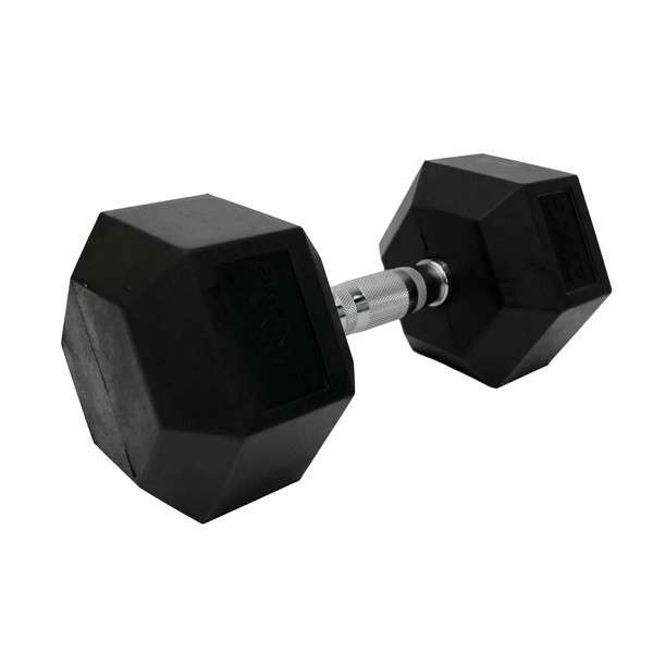 Набор гексагональных обрезиненных гантелей Bronze Gym 27,5-50 кг - 10 пар, шаг 2,5 кг