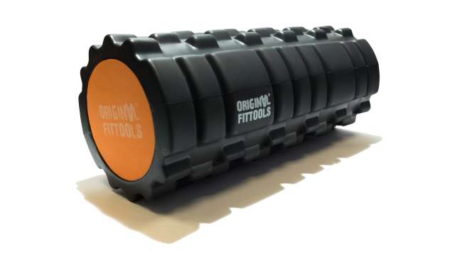 Цилиндр массажный Original FitTools 33 x 14 см черный двойной FT-DOUBLE-ROLL