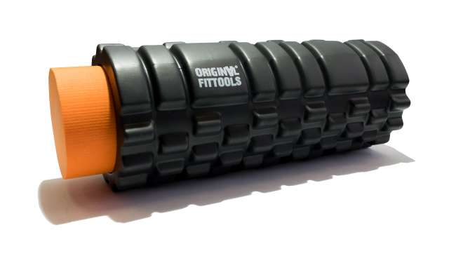 Цилиндр массажный Original FitTools 33 x 14 см черный двойной FT-DOUBLE-ROLL