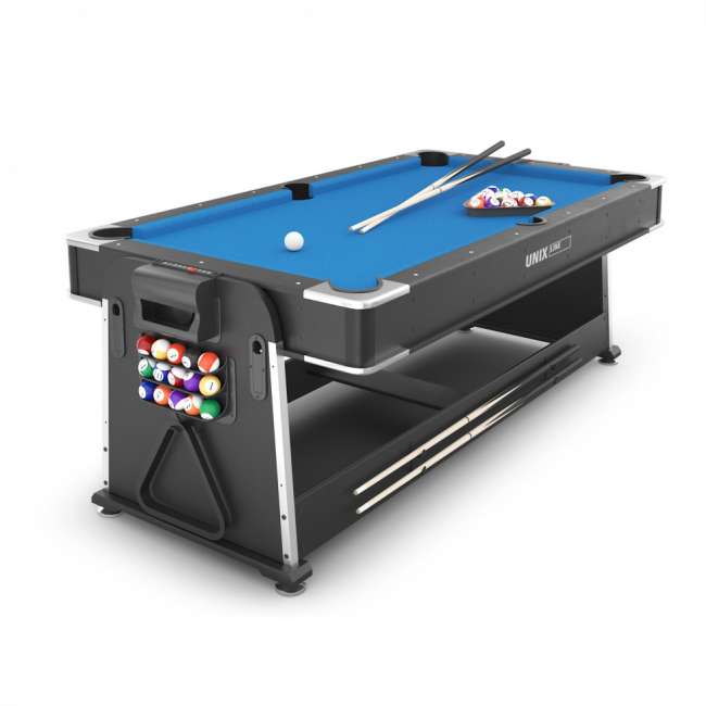 Игровой стол трансформер UNIX Line 4 в 1 (204х112 cм) Black