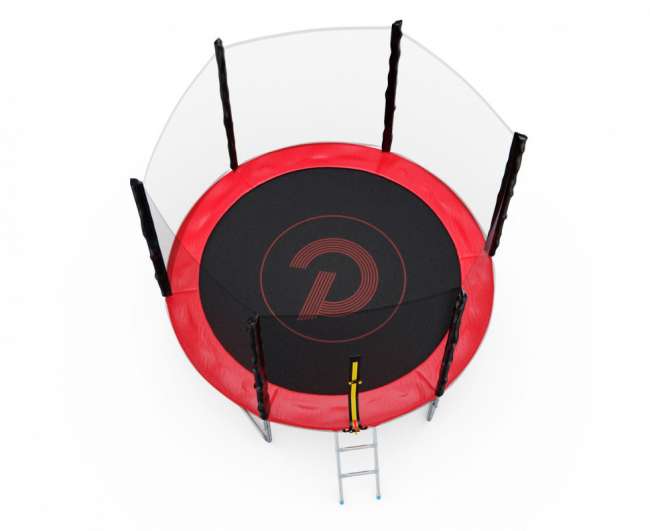 Батут с сеткой DFC PELPO 8 ft с лестницей RED