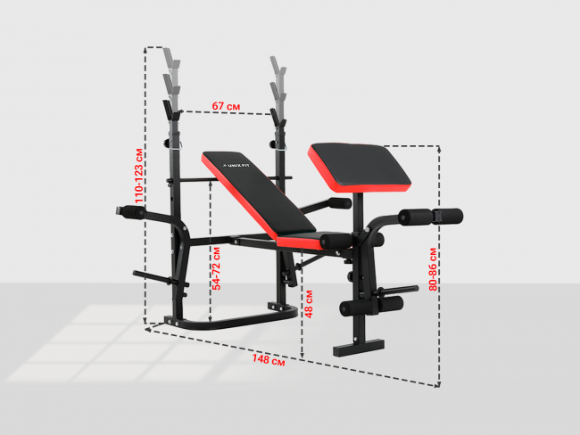  Скамья силовая со стойками UNIX Fit BENCH 120P складная