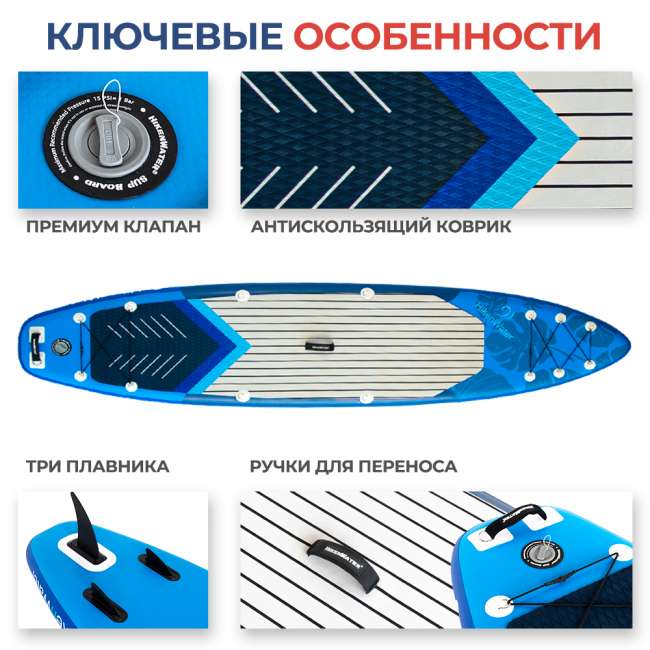 SUP-борд Hiken Water Blue Monstera 11.6